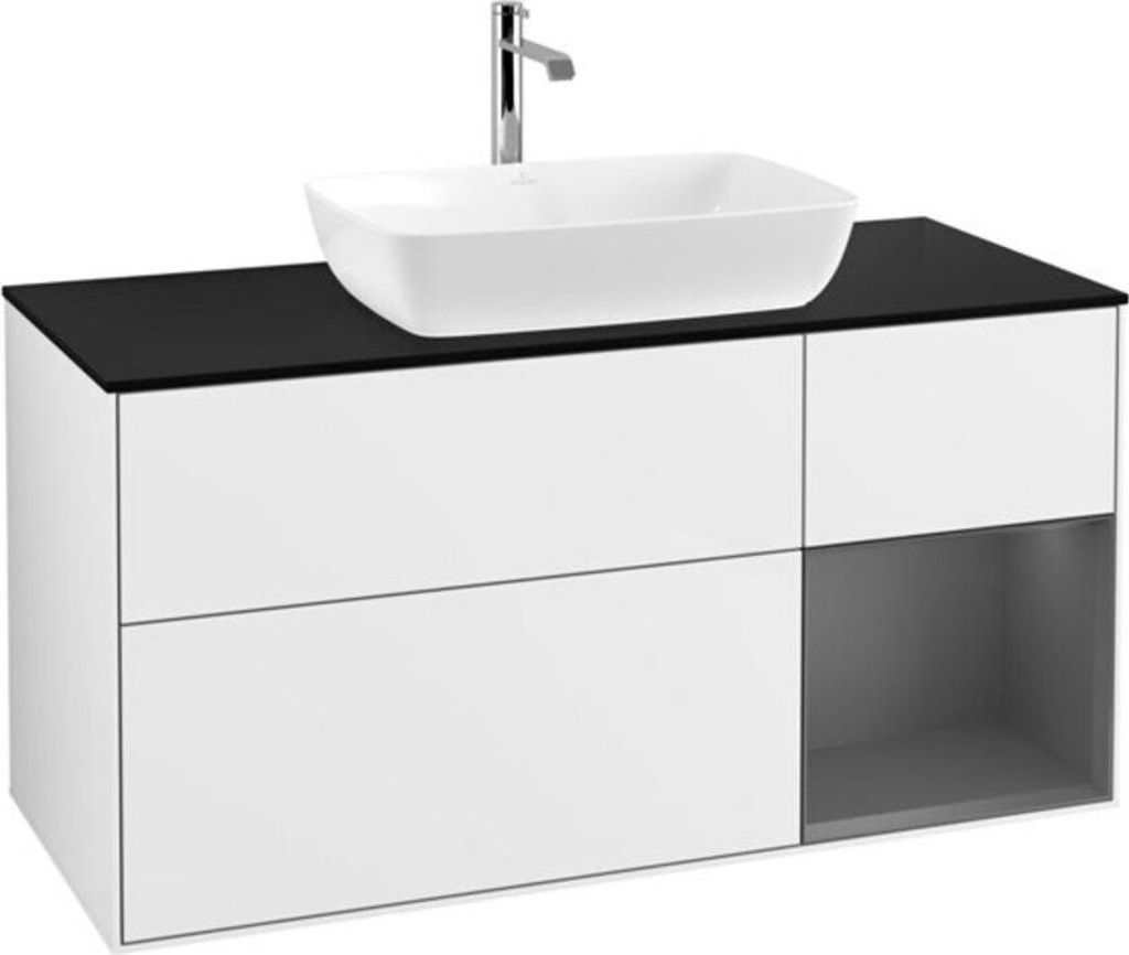 V&B Waschtischunterschrank Finion 120cm, Pl b m, Rg A m Lac, glo wh. Lac