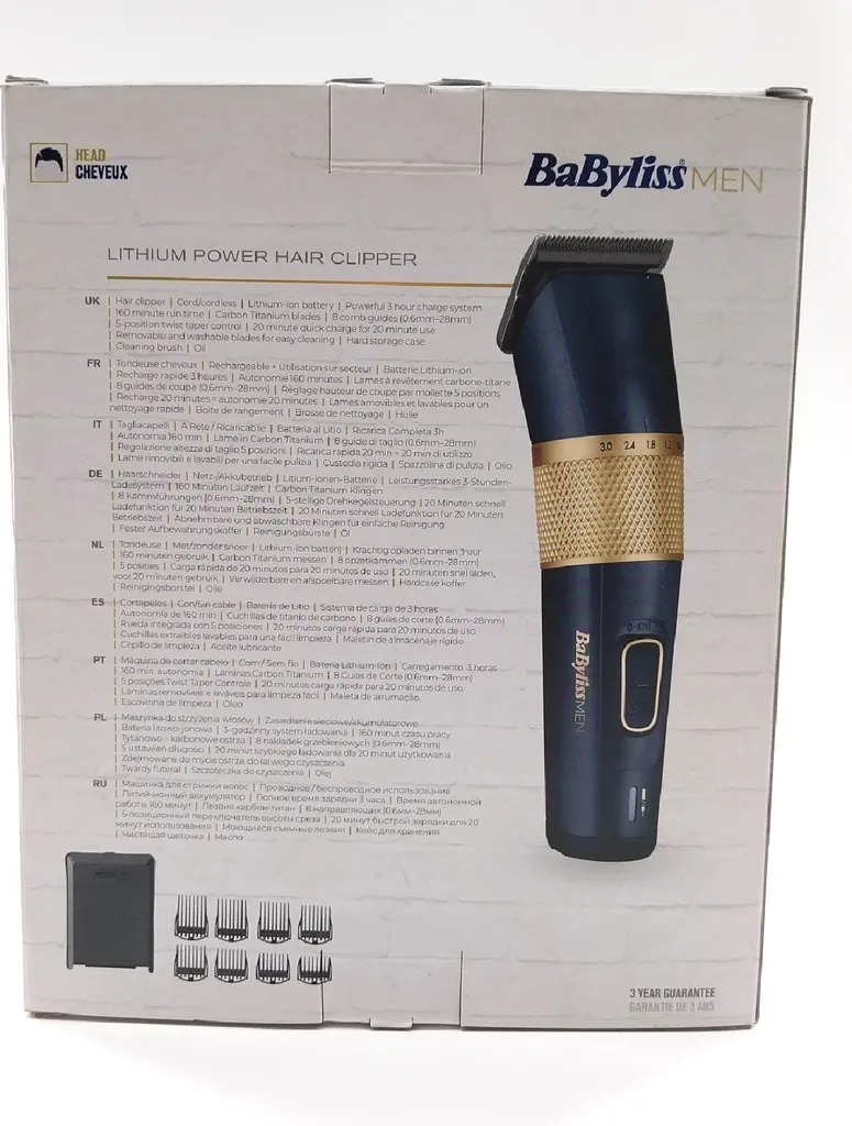 Babyliss Tondeuse E986E Performance Cheveux avec Lames en Carbone Titane - 27