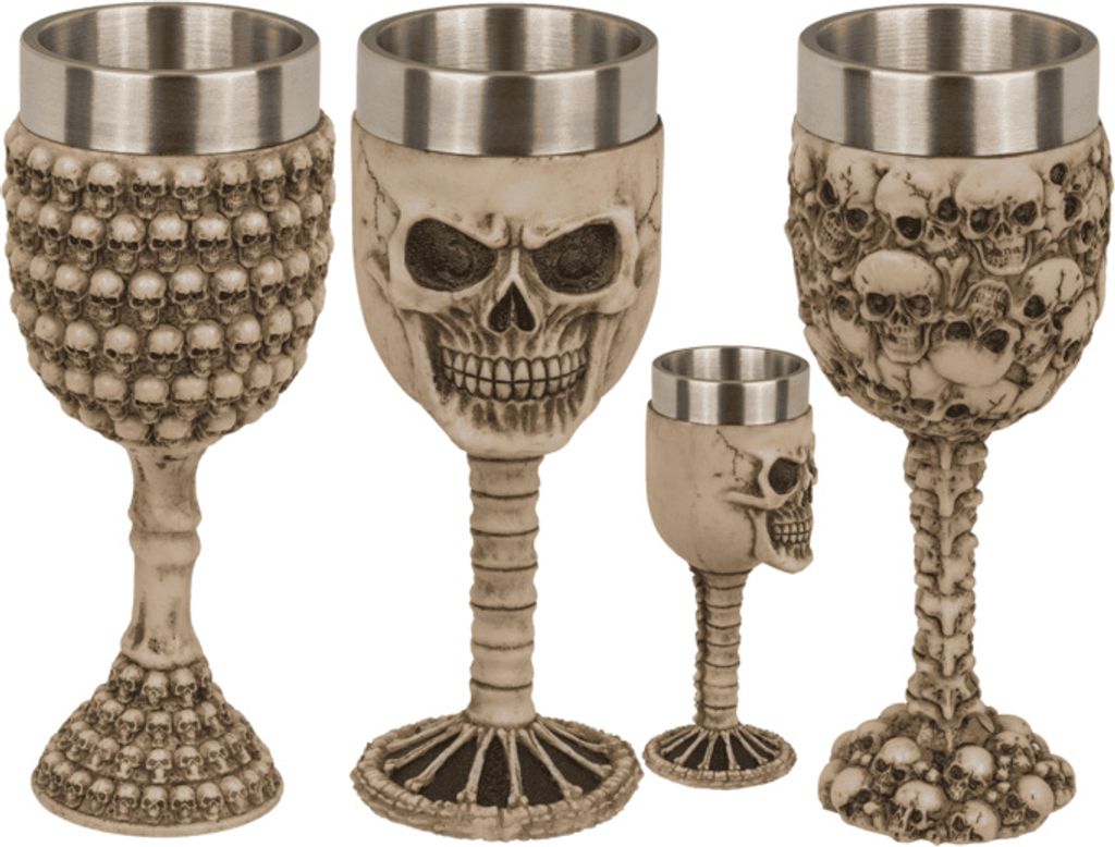 OOTB Becher Totenkopf mit Edelstahleinsatz