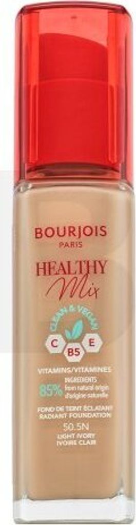Bourjois Healthy Mix Clean & Vegan Radiant Foundation Flüssiges Make Up für Einigung des farbigen Hauttones 50.5N Light Ivory 30 ml