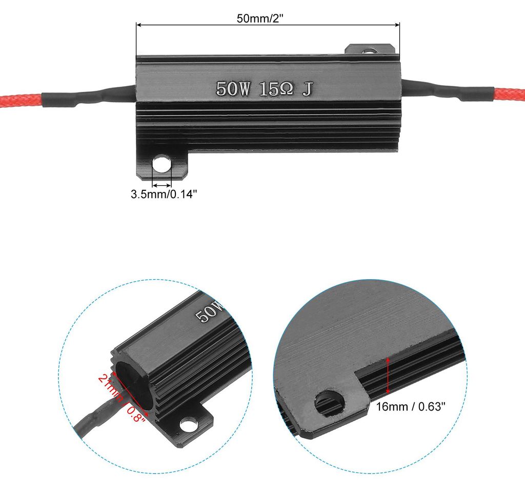 4 Stk 50W 15 Ohm 5% Toleranz Aluminium Geh?use Widerst?nde Widerstand Sortiment mit Clips Drahtgewickelte Widerst?nde Schraubentap Power fš¹r Mas...