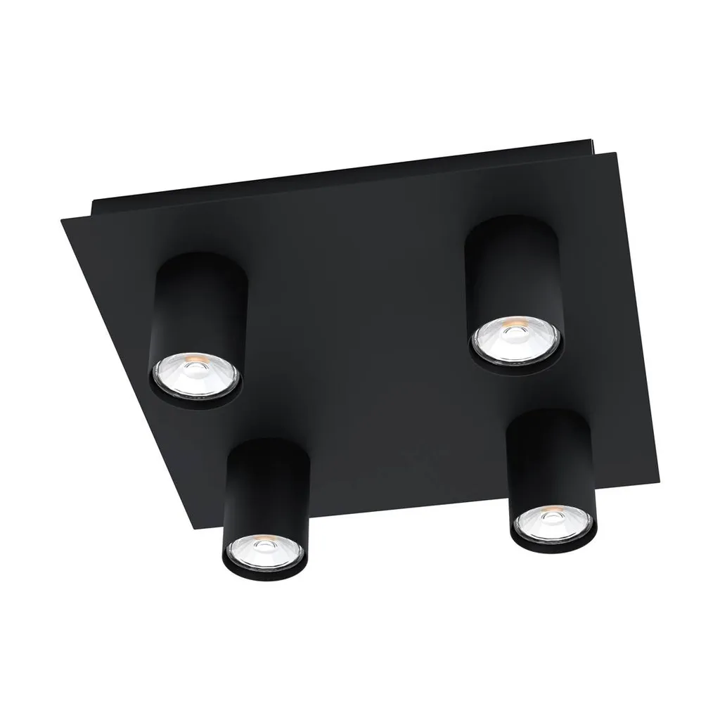 Lampada Soffitto Nera LED Eglo Valcasotto 32cm | Design Minimal