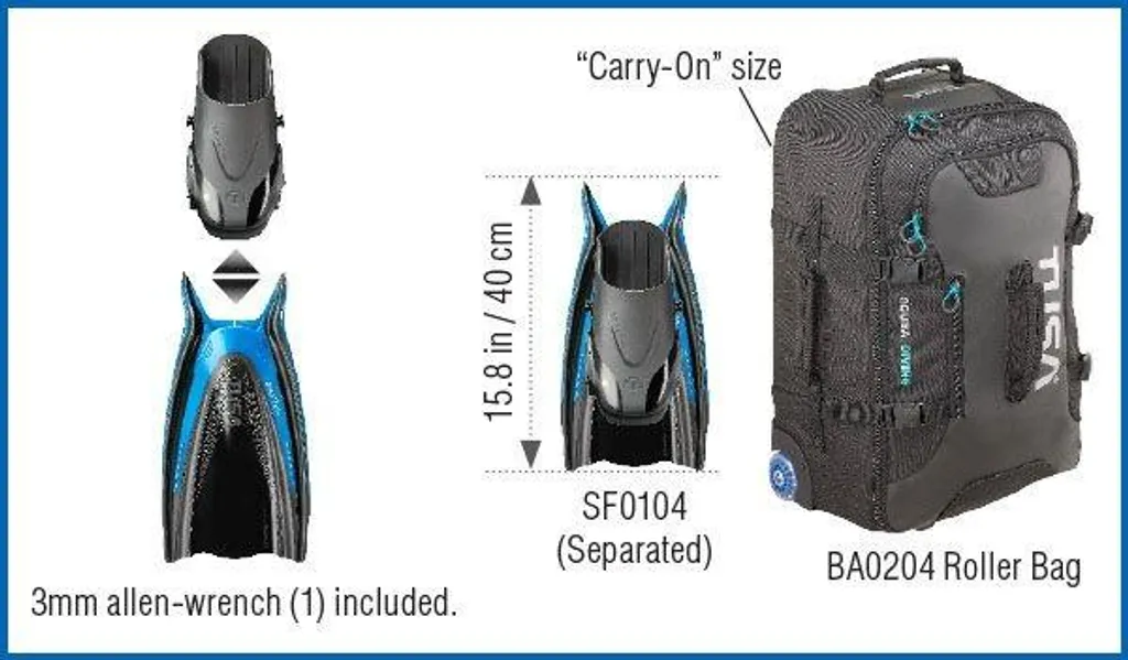 Palmes TUSA Hyflex Switch Bleues Taille L-XL - Puissance et Réactivité - 4