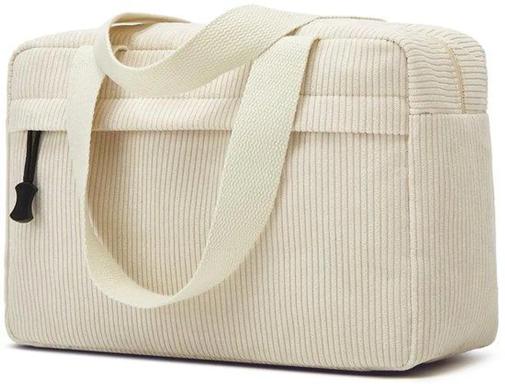 Grand sac de voyage velours côtelé femme - Grande capacité 45L Noir