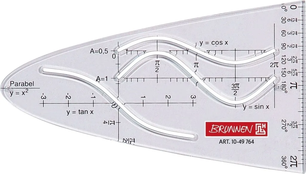 BRUNNEN 1049764 Parabel Règle Courbe Parabole en PS Transparent