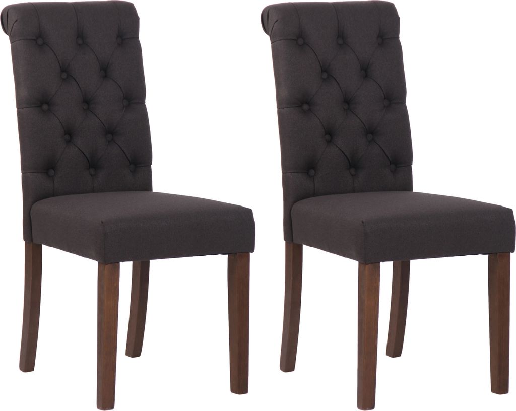 2er Set Esszimmerstühle HLO-CP16 Stoff schwarz
