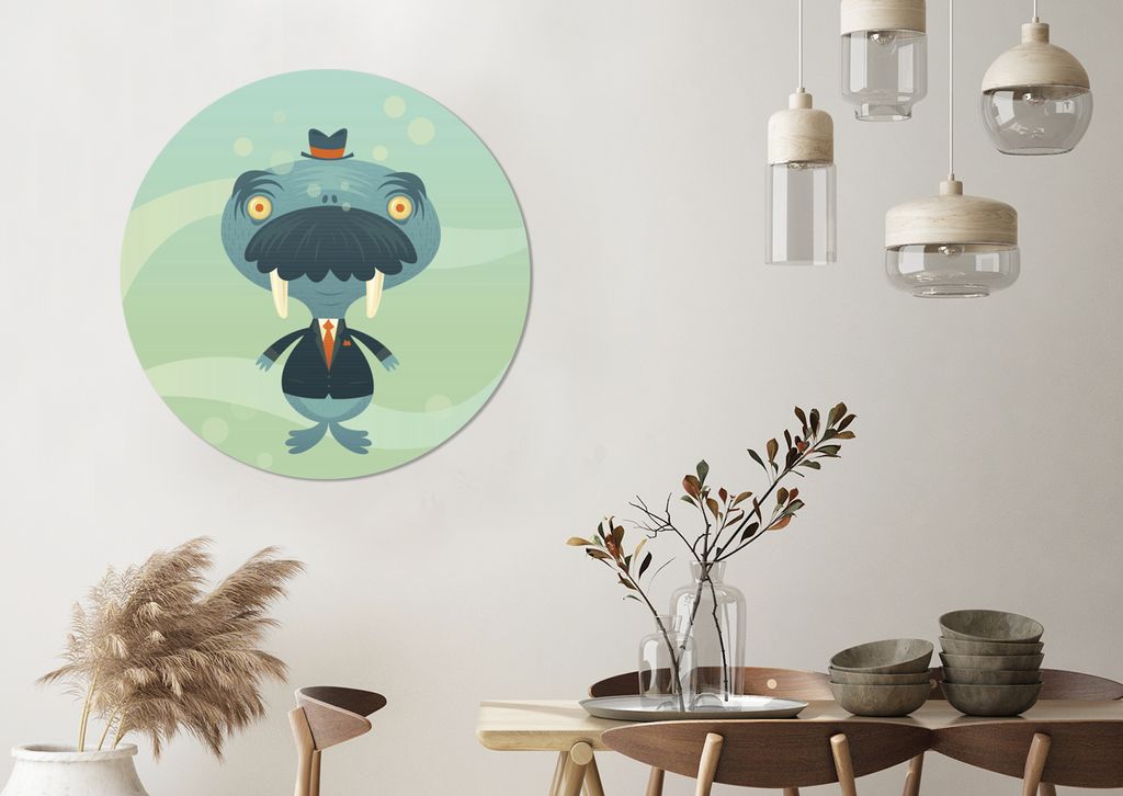 MuchoWow - Mauerkreis - Wandbilder - Runde Bild - Bild aus Aluminium - Schlafzimmer - Wohnzimmerdekoration - Wand Dekoration