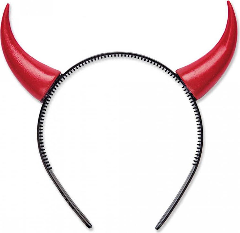 Kleine, rote Teufelshörner als Haarreif für Halloween & Produktbild 