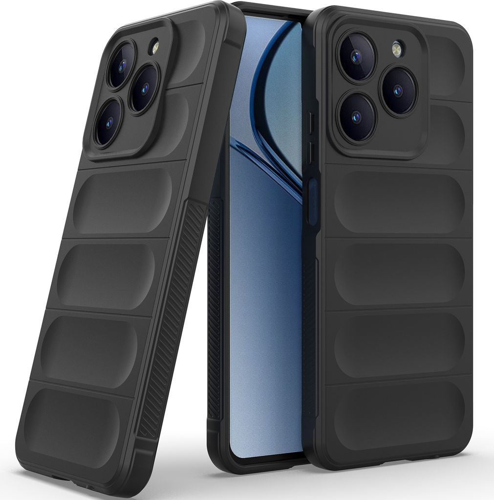 Handyhülle für Realme C63 Weich TPU Silikon Stossfest Anti-rutsch Hülle Schwarz