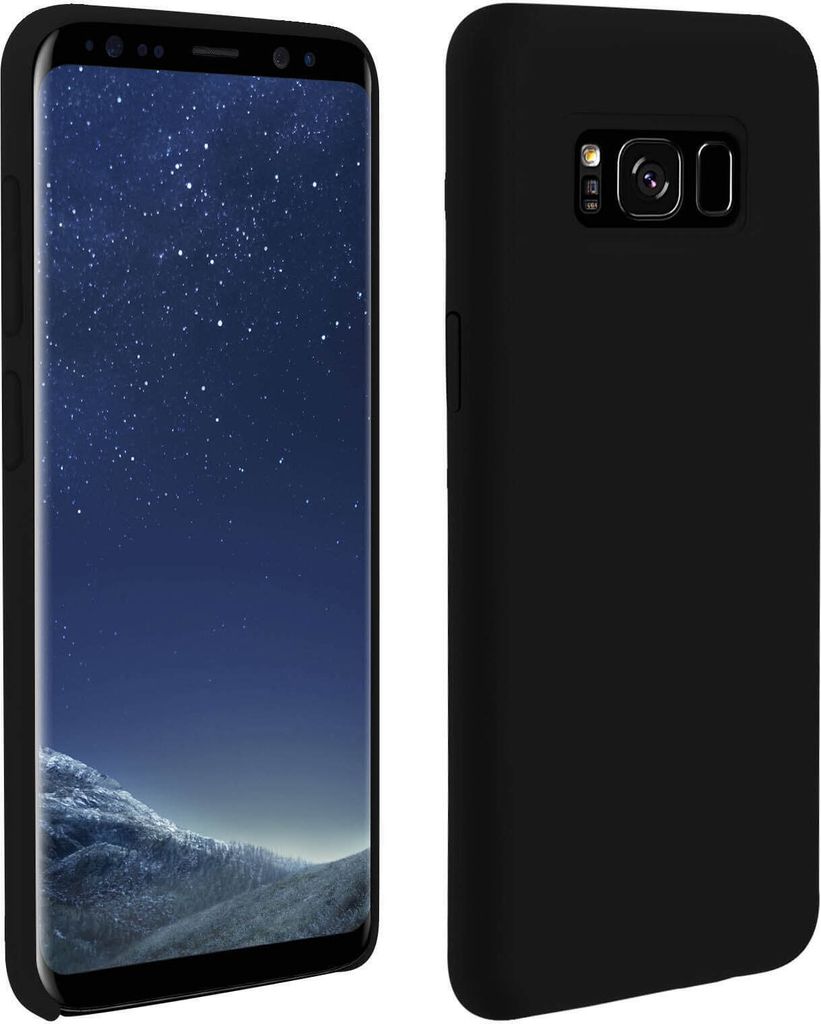 Halbsteife Silikon Handyhülle Galaxy S8, Soft Touch - Schwarz