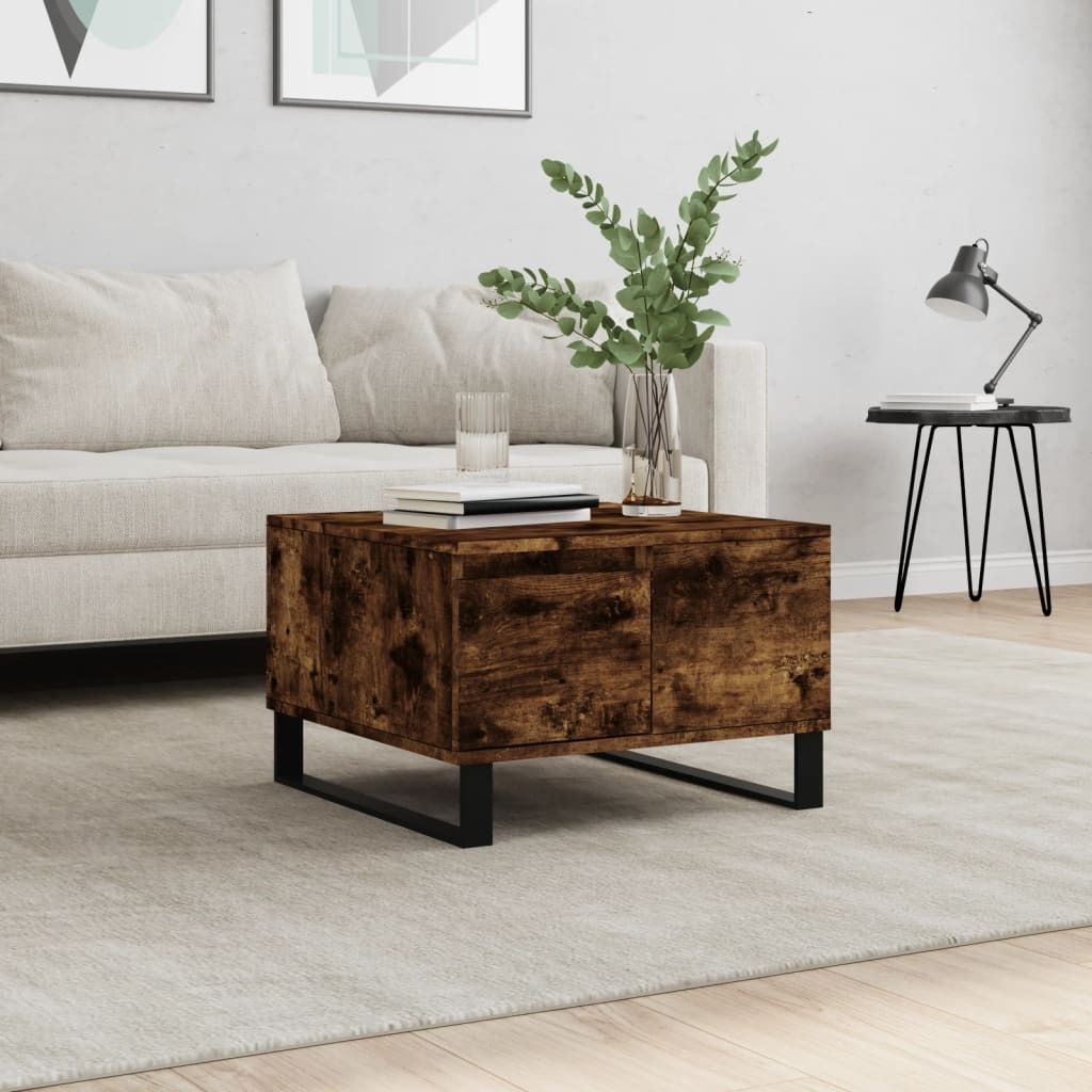Maison Exclusive - Couchtisch Räuchereiche 55x55x36,5 cm Holzwerkstoff