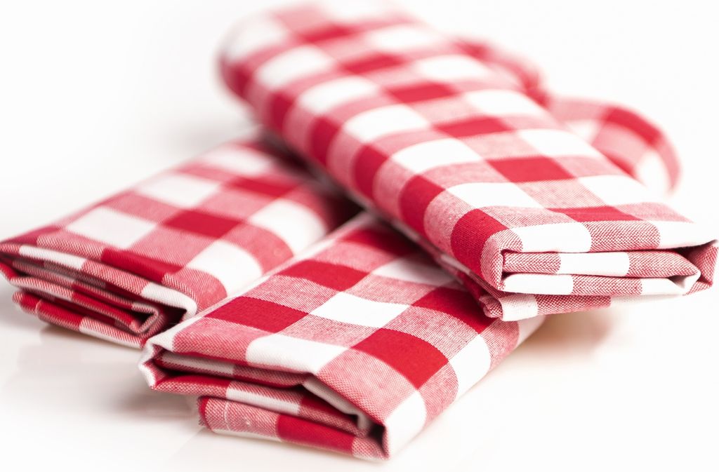 Tischset 33 x 45 cm 4 Stück Platzset Landhaus Baumwolle 33 x 45 cm 4 Stück - 20 mm - rot-weiß kariert
