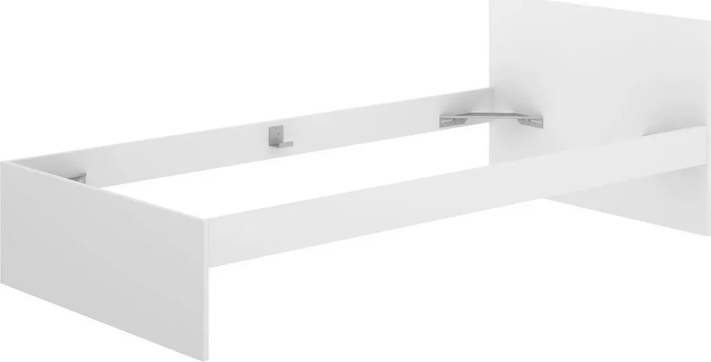 Lit Simple Blanc 90x190 cm Haikui - Cadre de Lit en Acier pour Chambre