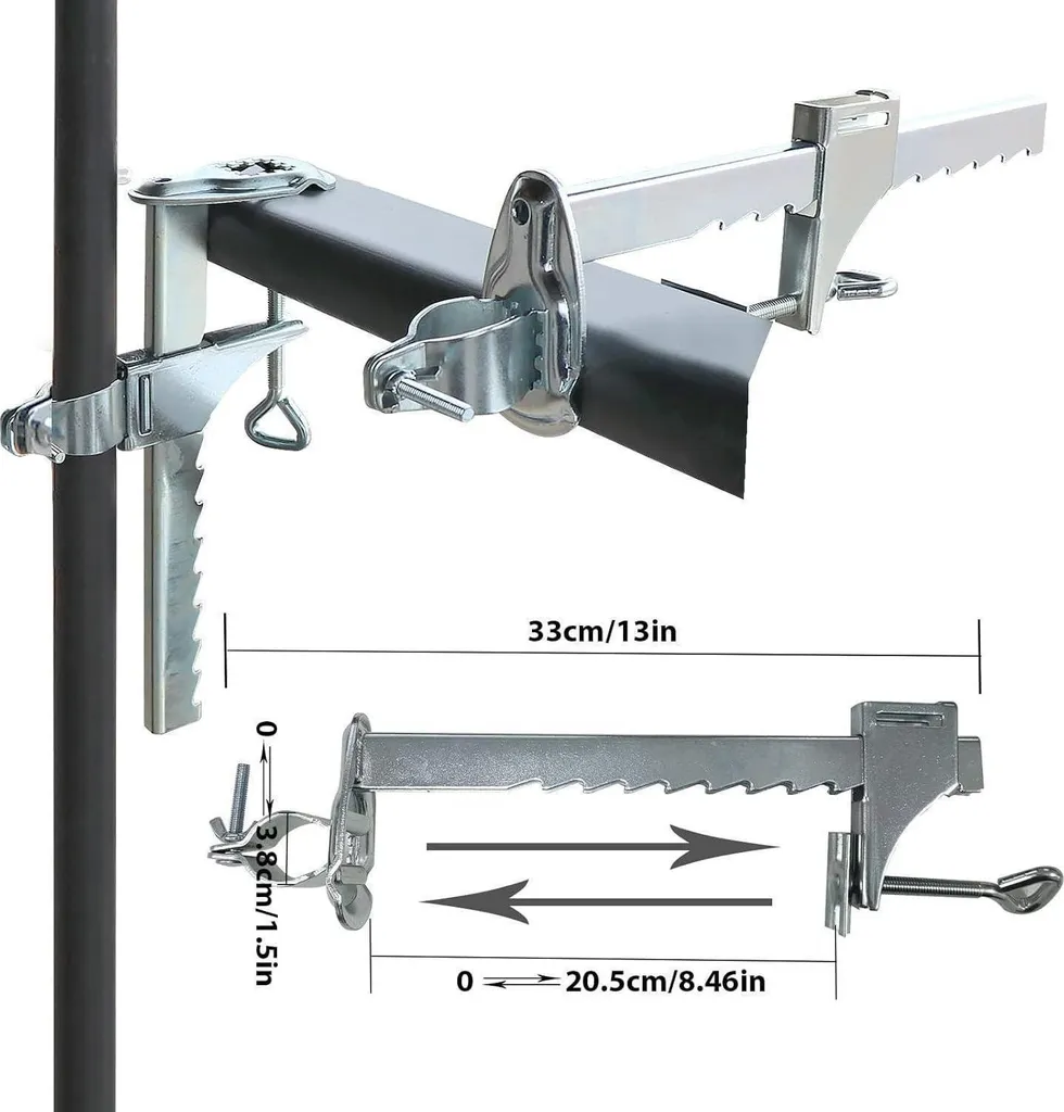 Support de Parasol Sans Perçage Fixation Rapide 20cm pour Balustrade Noir - 2
