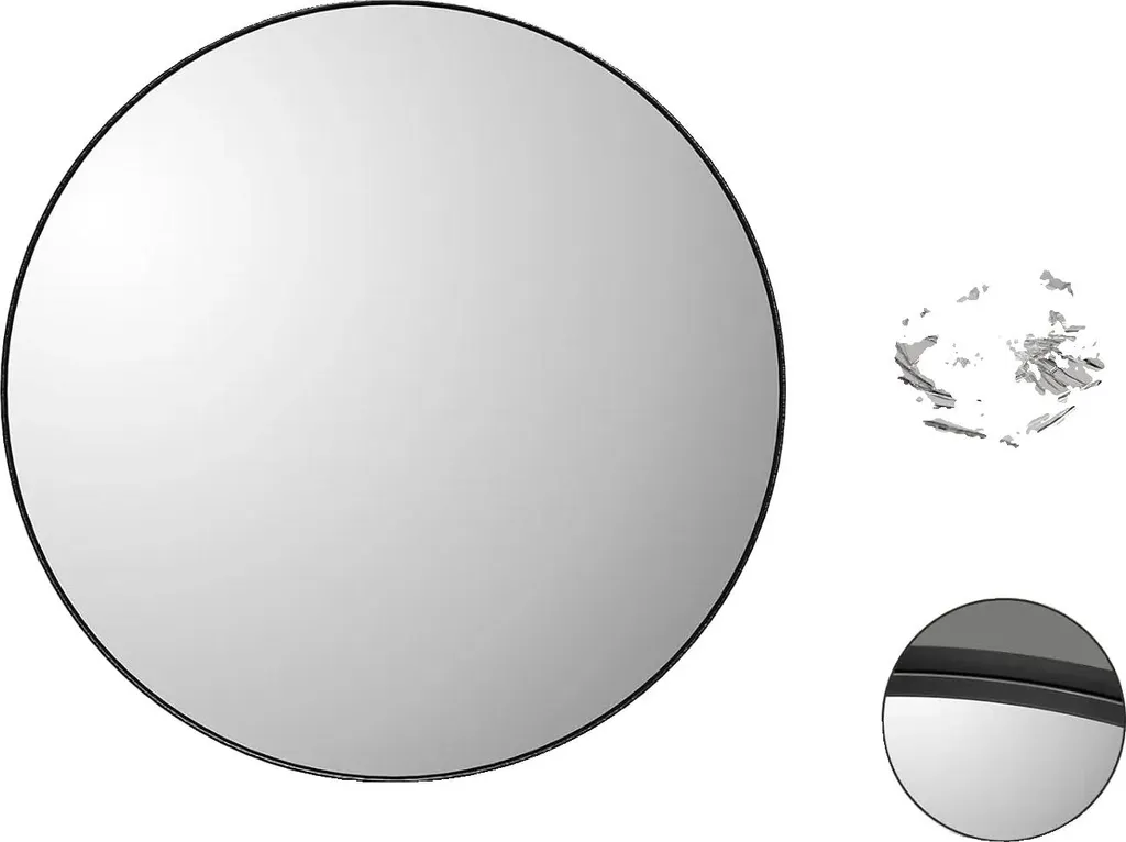 Miroir de salle de bain rond 60cm Tly pour maquillage et décoration
