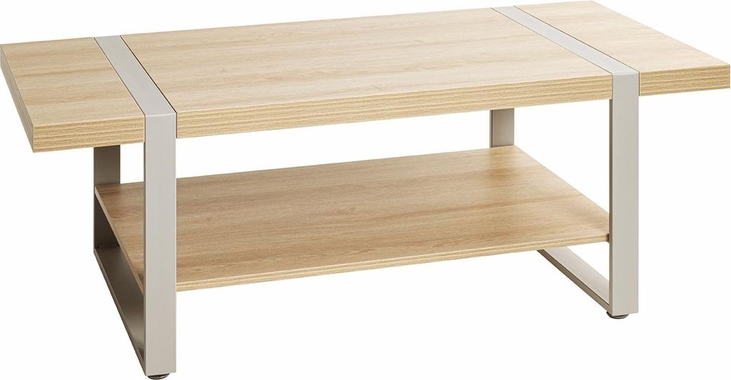 Couchtisch >25799< in eiche Nachbildung / Metall - 120x45x60cm (BxHxT)