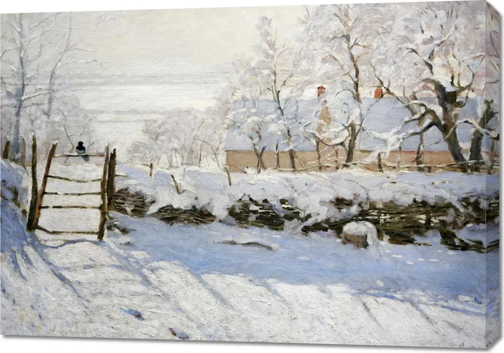 Quadro 100x70 cm The Magpie, Monet Vintage per il salotto