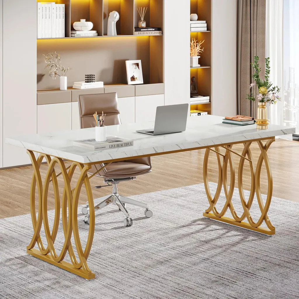 Bureau d'ordinateur 180 cm gris : fini le manque de place à deux