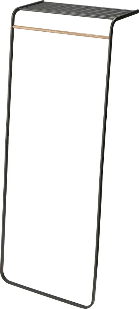 Porte-manteau mural sans perçage noir Yamazaki avec tablette intégrée top