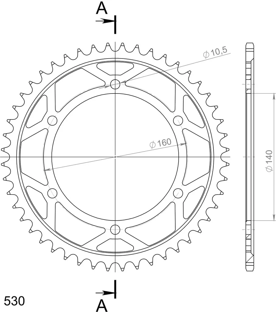 Réduisez l'Usure Transmission : Pignon Supersprox 48Z Acier Noir 530