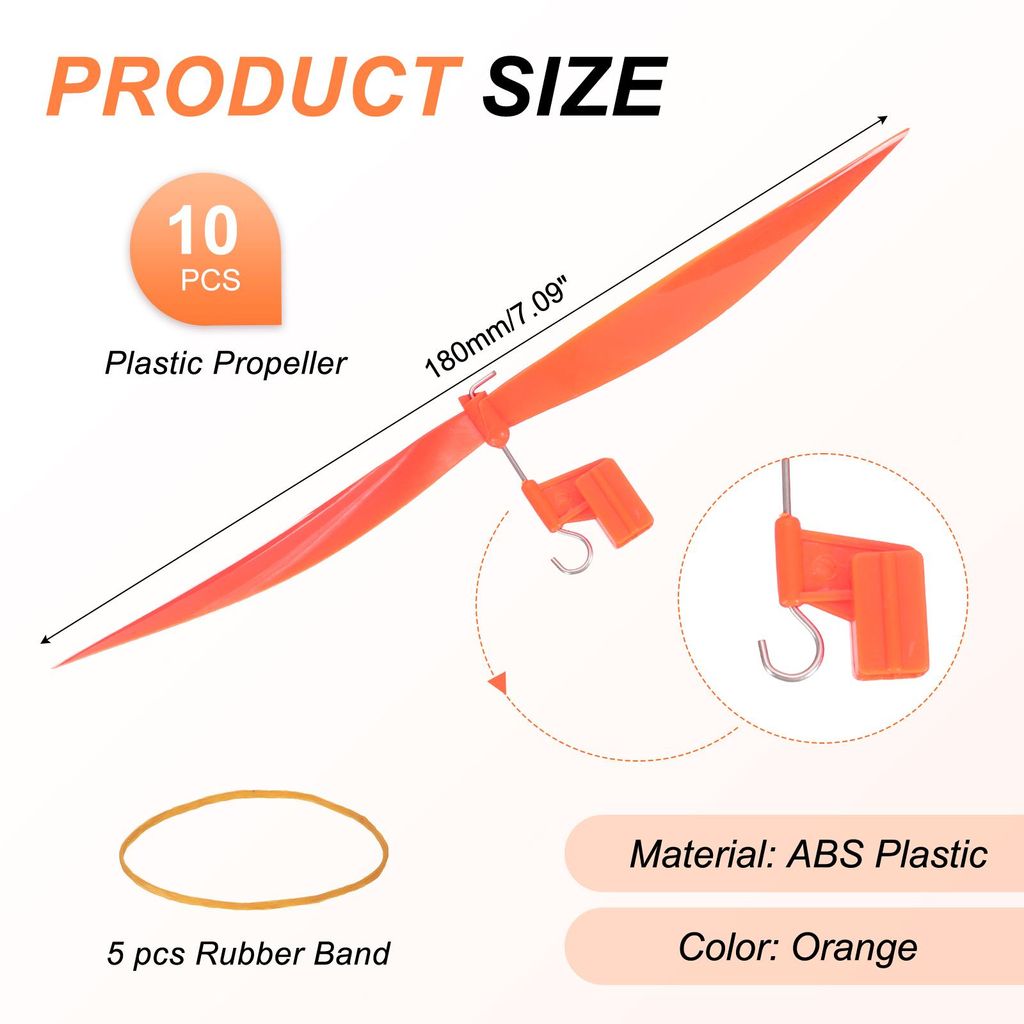 Plastikpropeller, Propellerbl?tter Mit Gummibandhaken Helikopter-Bausatz 7" Faltfest Fš¹r STEM-Aktivit?ten Antriebsflugzeuge DIY-Wissenschaft (Or...