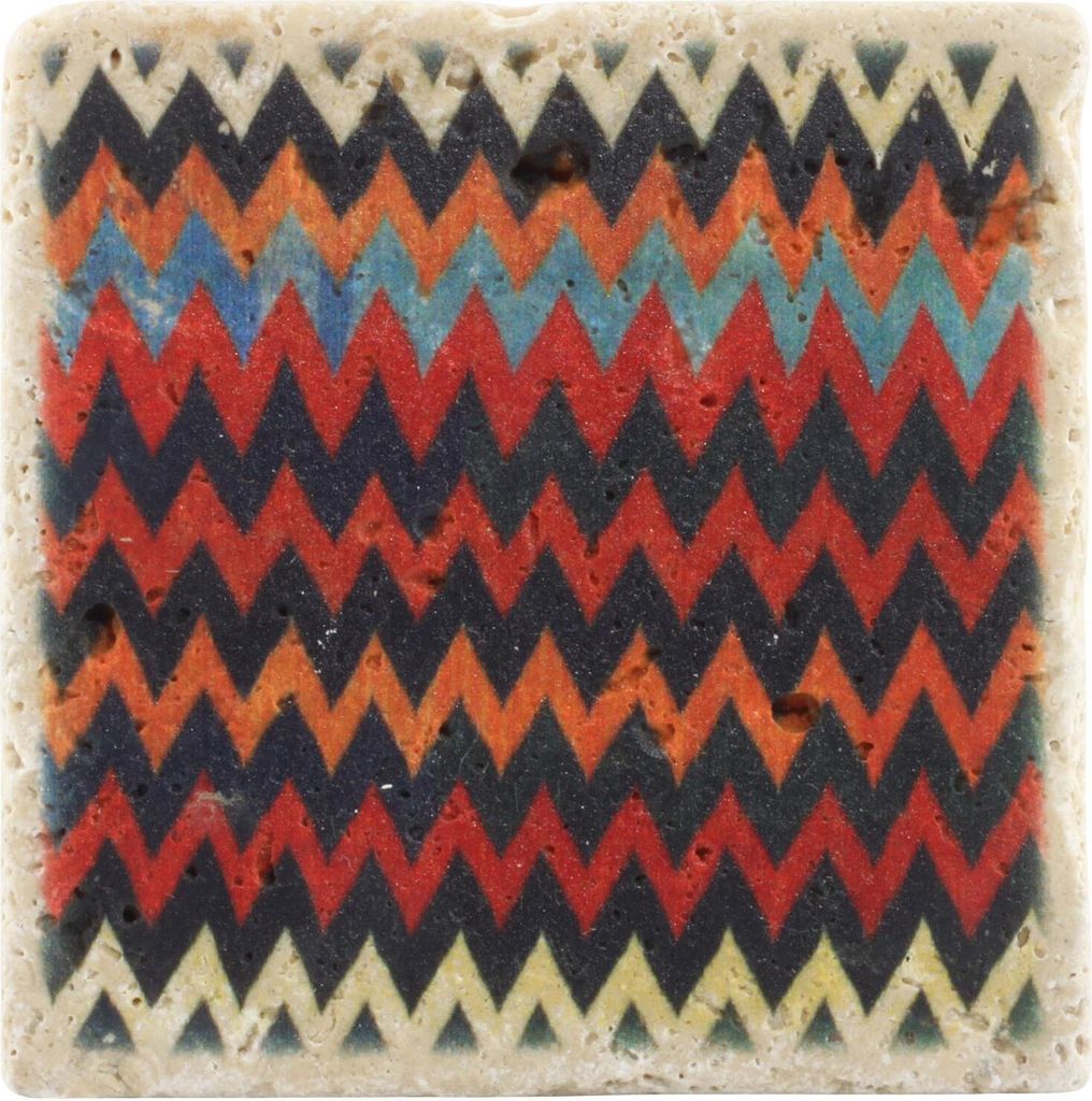 Untersetzer aus Travertin 10x10 cm - Vintage Look - Modell 37