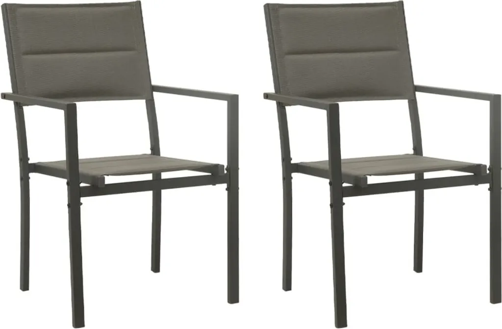 Set 2 Sedie Terrazza Grigio Antracite: Acciaio e Textilene di Qualità