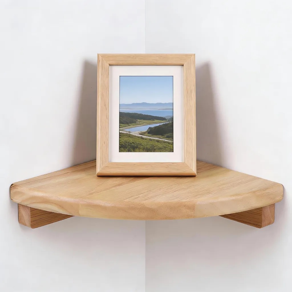 Étagère d'angle en bois issu de production durable, modèle Nature 18