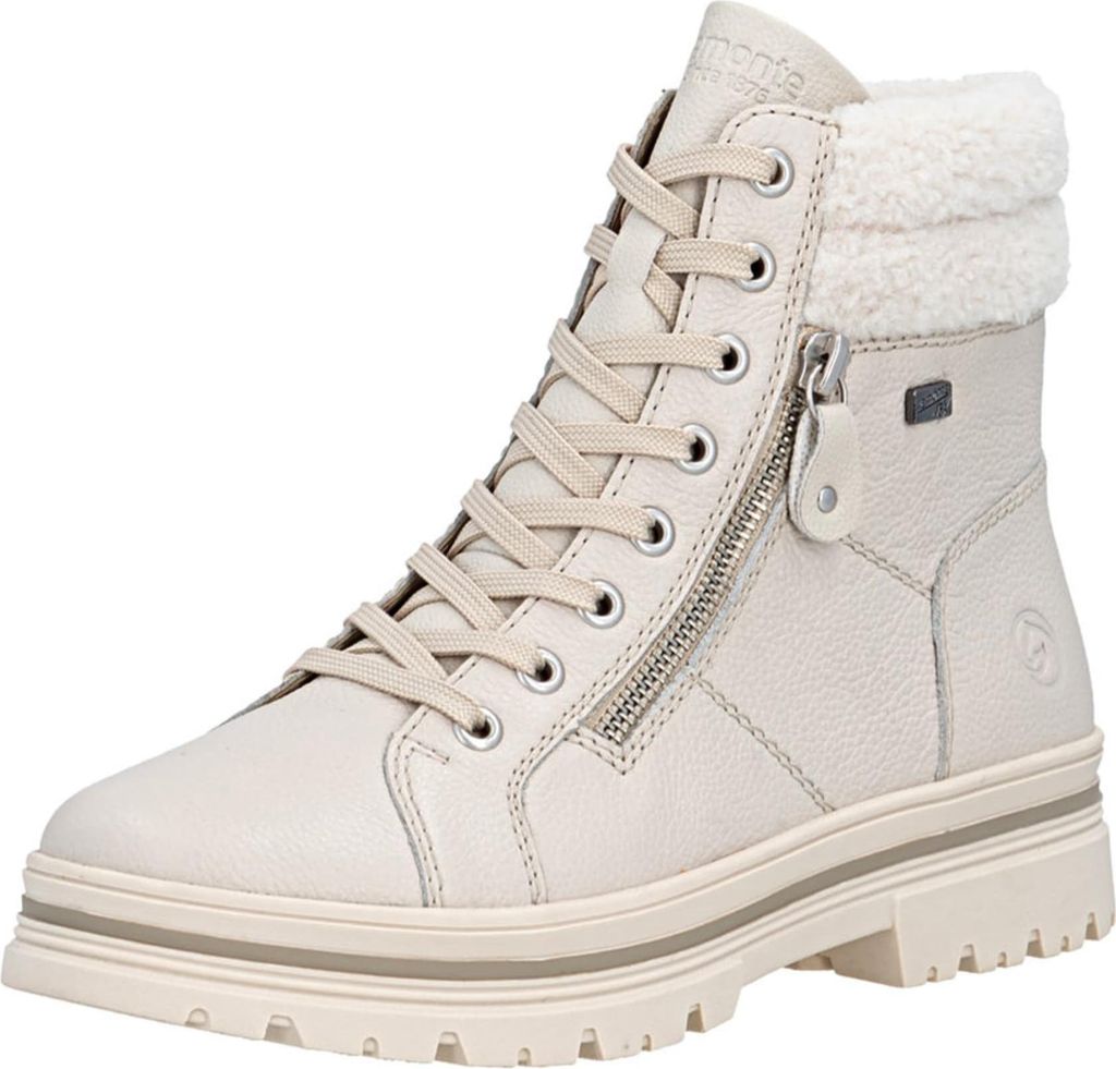 A single white boot is shown against a white background.