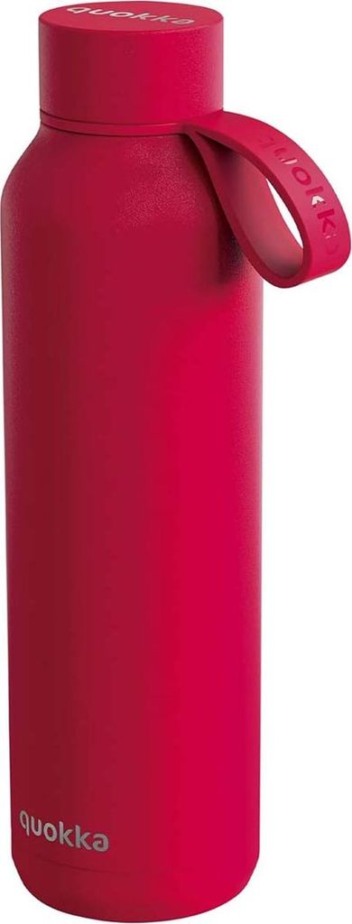 Quokka Solid With Strap - Edelstahl-Thermoflasche 630 ml mit Riemen (kirschrot)