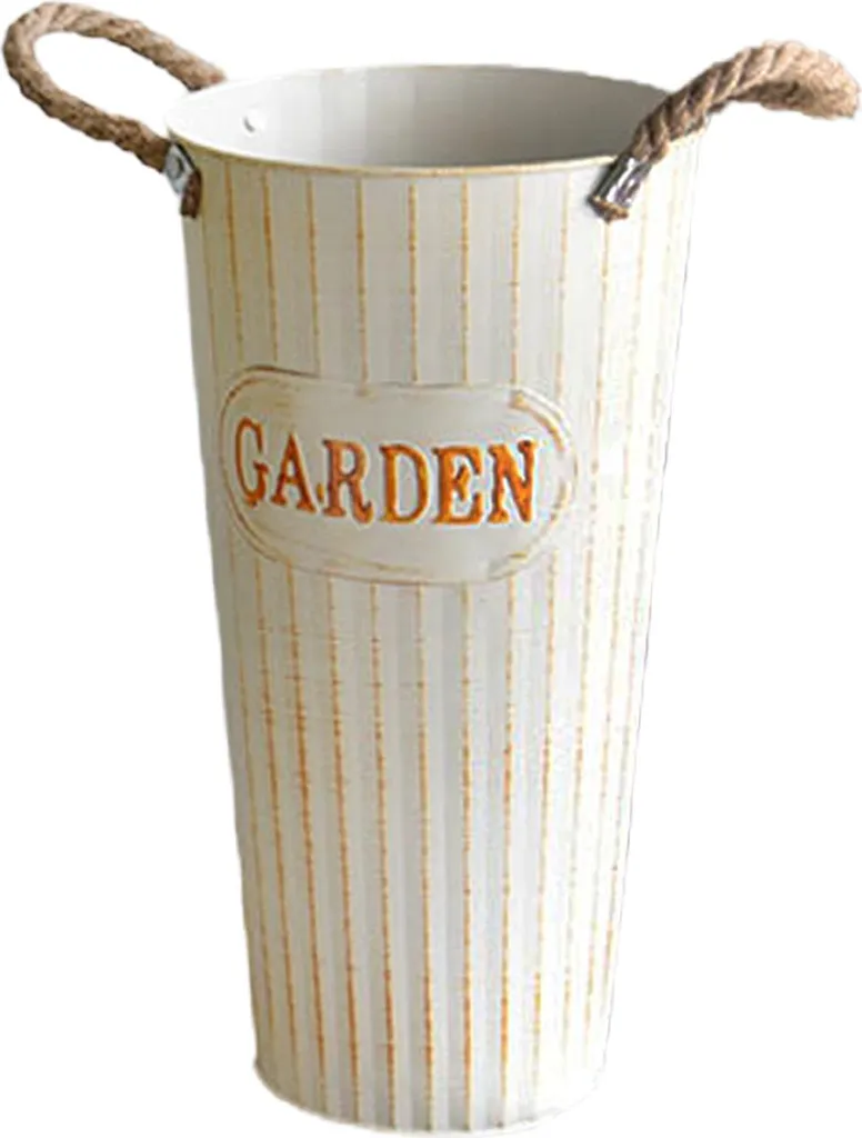 Vase de sol décoratif en fer style industriel pour fleurs séchées 40cm