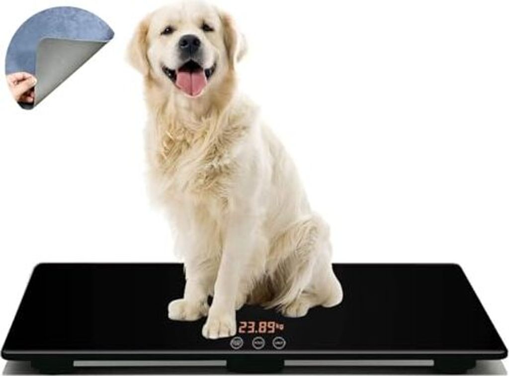 Digital Pet Scale Hunde, Tierplattform, 3 Waagemodi, kg, oz, lb, max 220 lbs, Kapazitätspräzision 10 g, 25,6 17,7 Zoll, Schwarz
