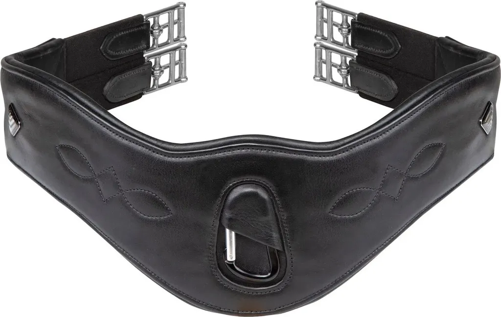 Sangle de selle anatomique Velociti Lusso en cuir noir de 137 cm ER1526