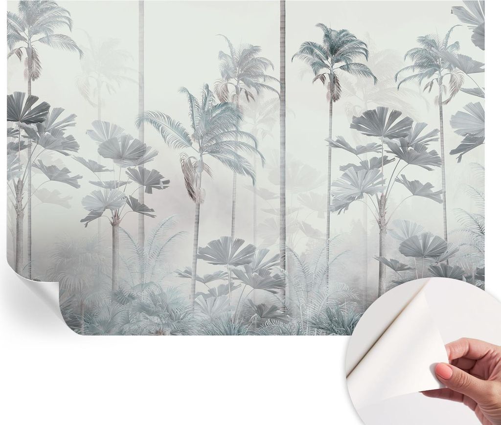 Selbstklebende Wandtapete - Dekorative Tapete für Wohnzimmer - Klebefolie für Wandbilder - Tapetenfolie für Wanddekoration - 208x146 cm - Tropis...