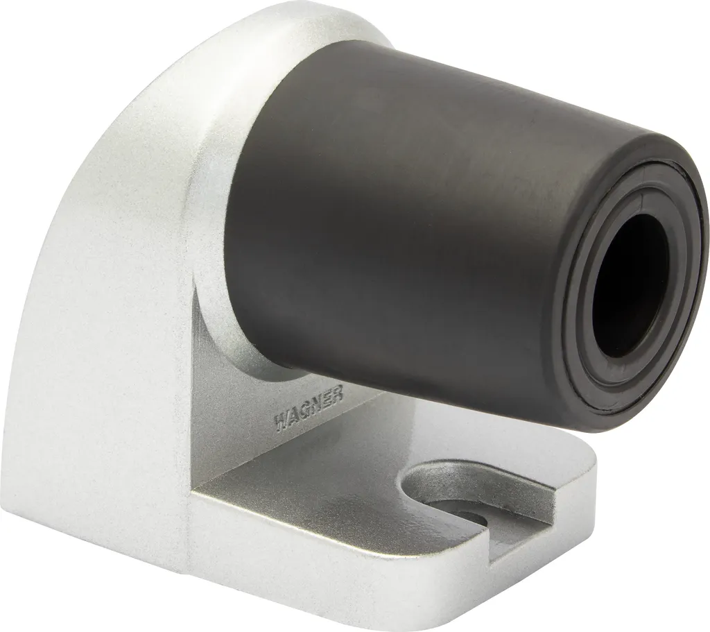 Arrêt de porte au sol WAGNER HOOK aspect métal alu avec caoutchouc noir