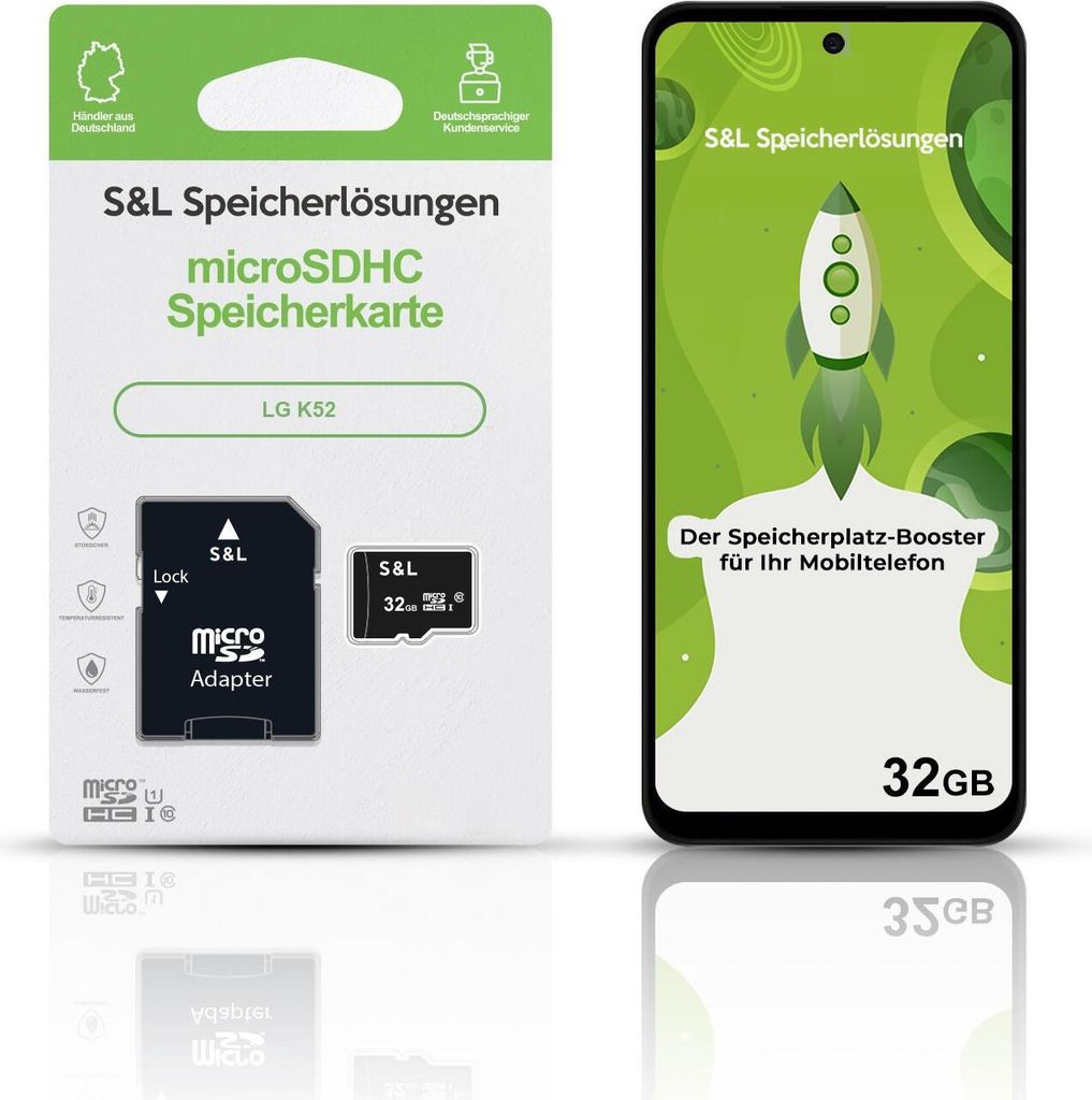 microSD Speicherkarte S&L für LG K52 - Speicherkapazität: 32 GB