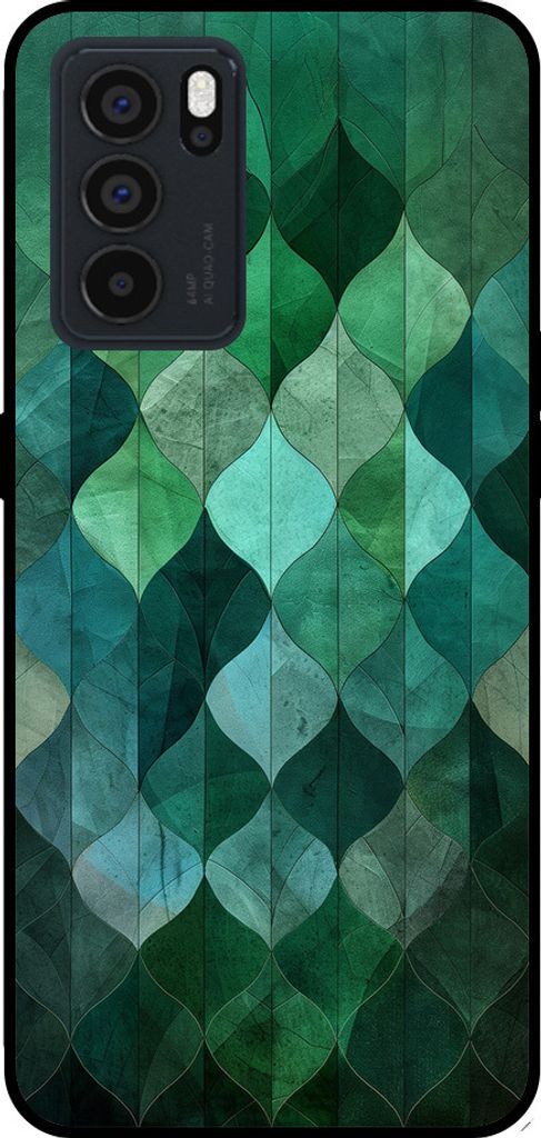 Smartphonica Telefon Fall geeignet für Oppo Reno6 Pro mit grünen Blättern drucken - TPU zurück Abdeckung Fall grünes Blatt-Design - Grün