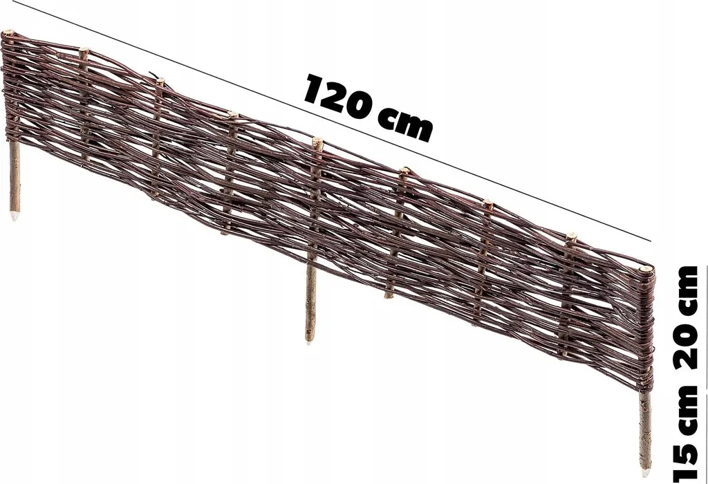 Bordo Per Aiuola Effetto Rattan – Recinzione Da Giardino Modulare 3,9 M – Colori Terracotta, Marrone O Grigio – 5 Pezzi