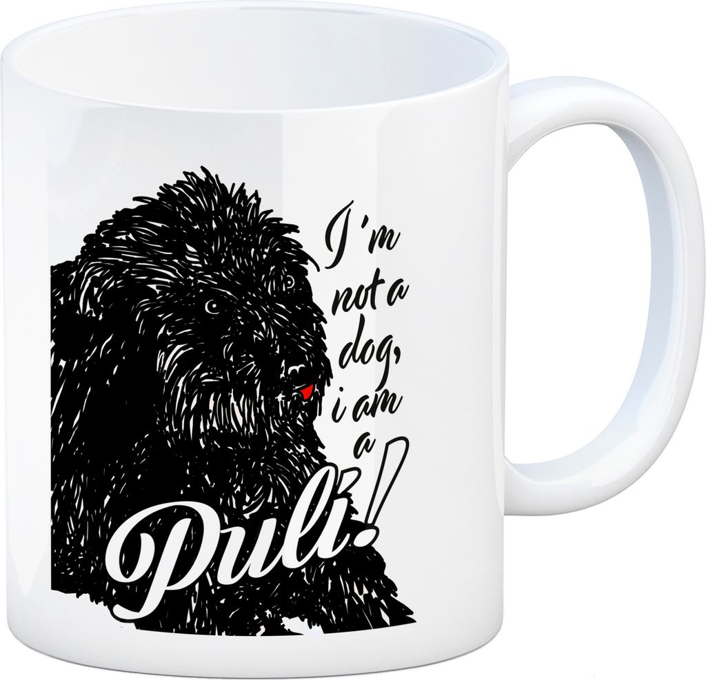 I'm not a dog I am a Puli! Kaffeebecher in schwarz
