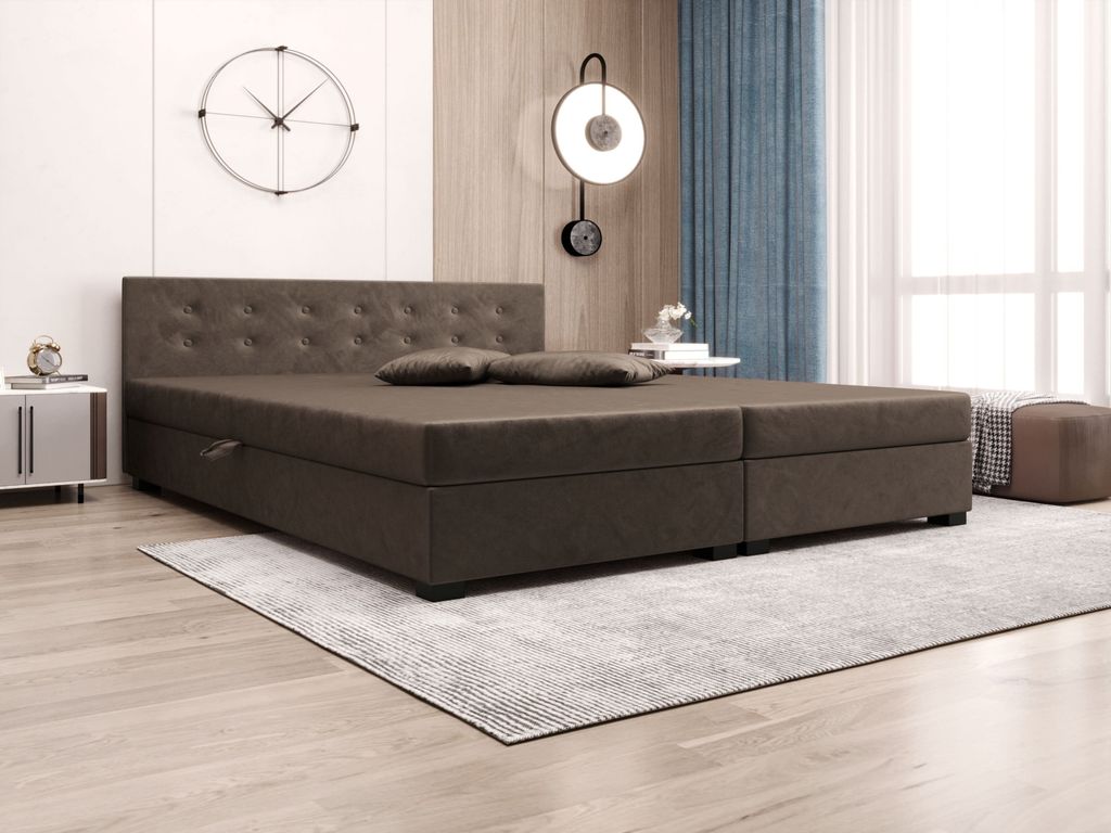 Doppelbett mit Stauraum 140x200 ROSIE 12 - braun