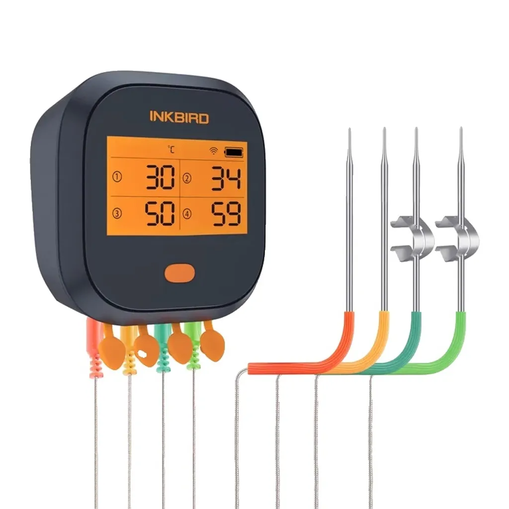 Contrôlez votre cuisson à distance : Thermomètre Wi-Fi 4 sondes viande