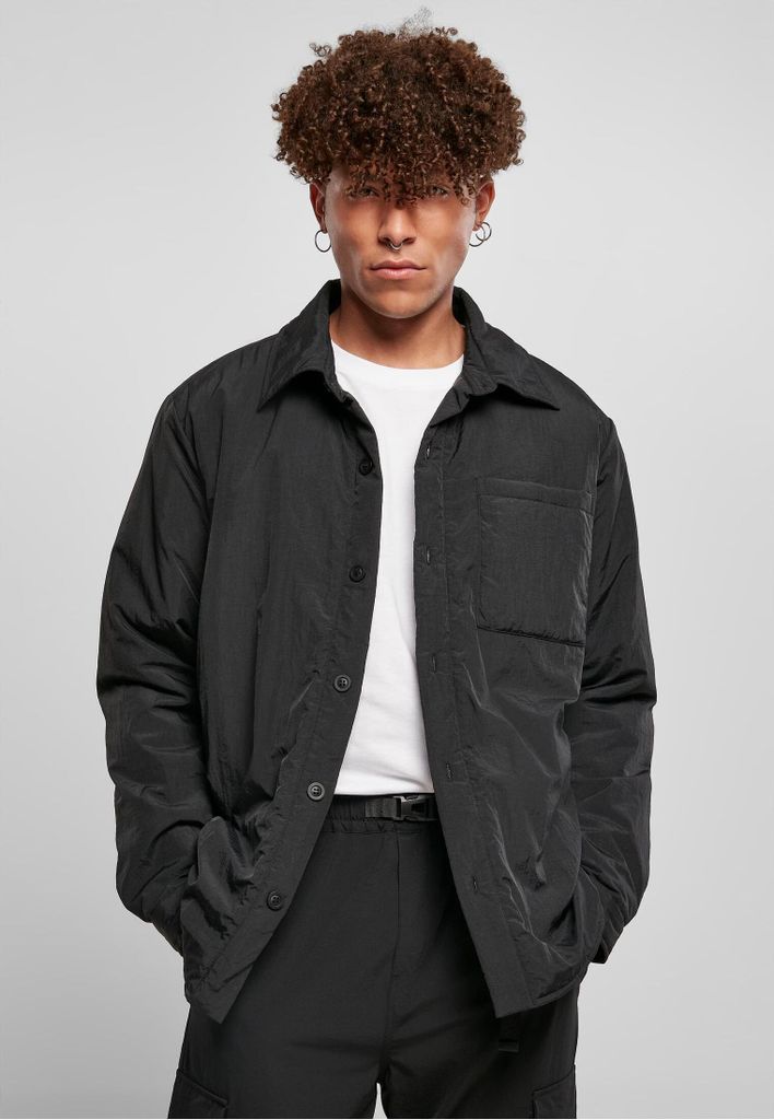 Padded Nylon Shirt Jacket black S