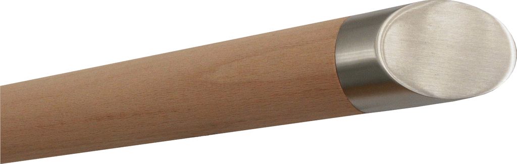 TIBU Buche unbehandelt Handlauf Holz Ø 42 mm Geländer 0,3m - 5m, Länge 2,6 m und Enden schräges Endstück ohne Halter