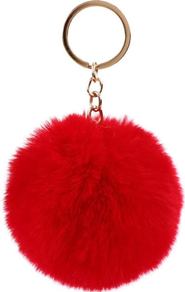 Portachiavi Fluffy Rosso - Accessorio Chic e Pratico Immagine del prodotto 