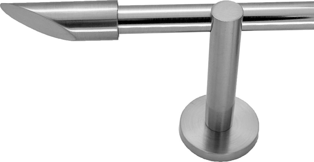 Gardinenstange mit Wandhalterung I echtes Edelstahl Rohr 1-läufig I Ø 16mm | H10