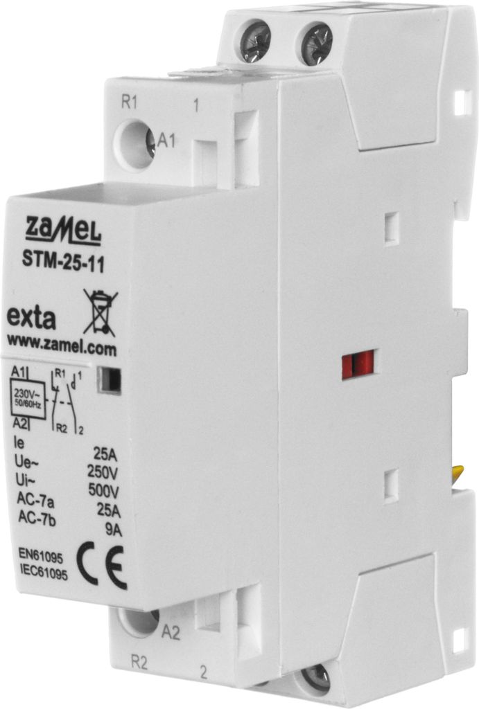 Zamel | Modularer Kontakt STM-25-11 – 230V – Grau – Elektromagnetisch – Hohe Belastbarkeit – DIN-Schienenmontage