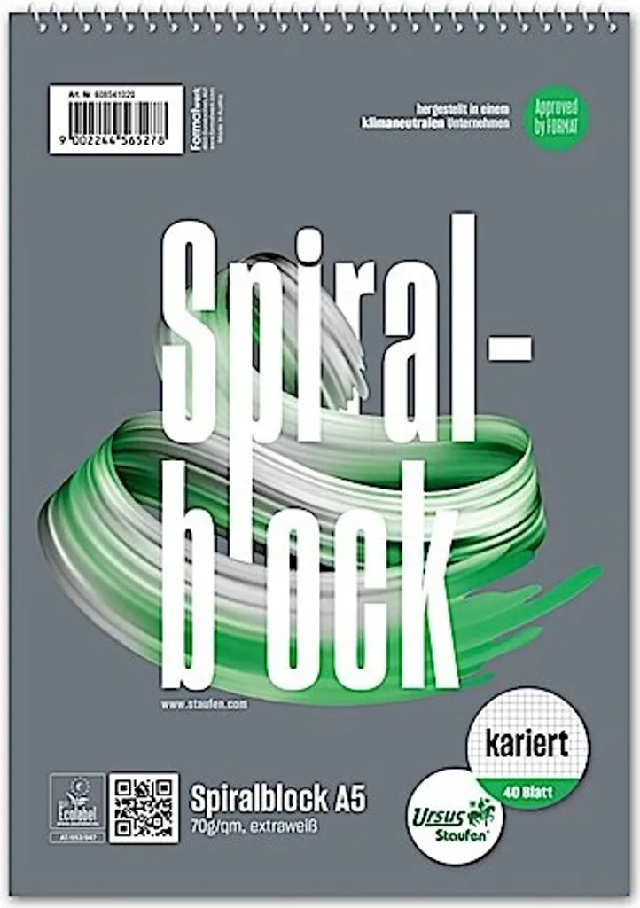 Carnet de notes A5 à spirale KAR avec 40 feuilles pour le bureau
