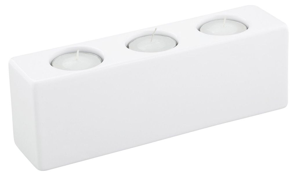 Kerzenhalter Quadro 3(22x6x8cm), weiß