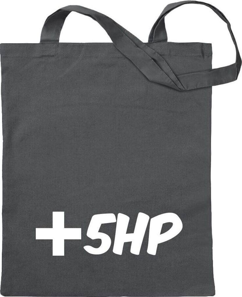 Kiwistar - Baumwolltasche - stahlgrau - plus 5 HP - Livepoints - Tragetasche Stoffbeutel Umhängetasche langer Henkel