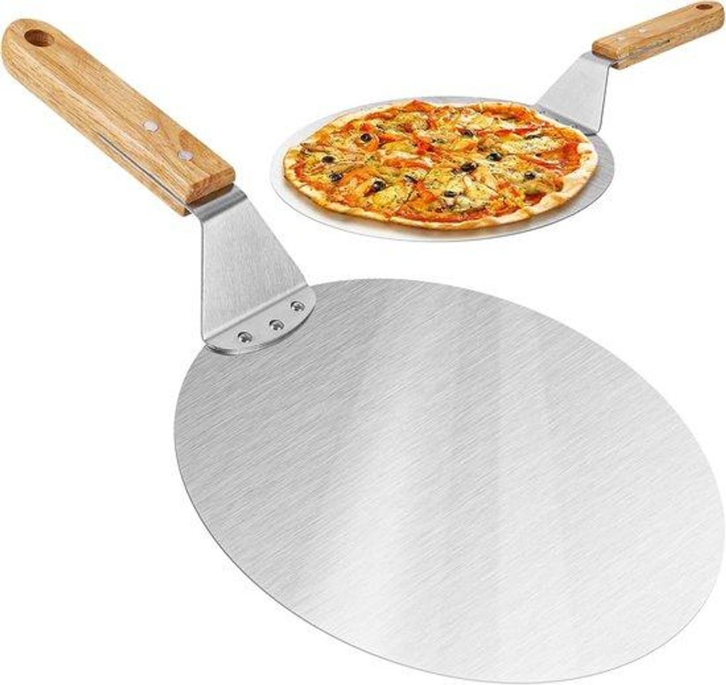 Runde Pizza-Stein aus Holz 25,5×25,5 cm für Pizza, Flammkuchen, Brot
